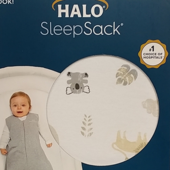 Halo SleepSack 100% Cotton Large 12-18M Wearable Blanket Animal Print Neutral - Picture 5 of 13